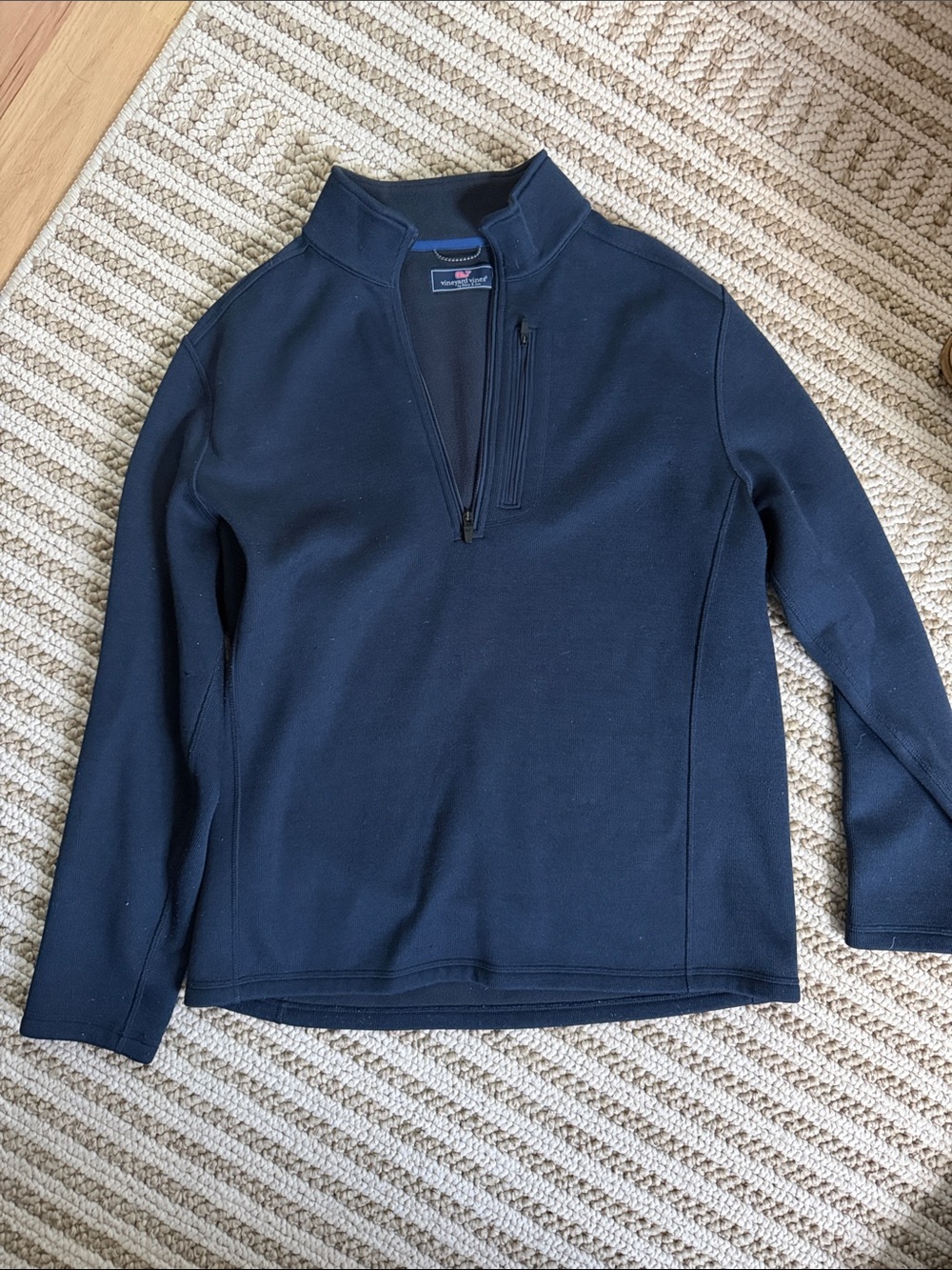 Vineyard Vines Men's Navy Quarter‑Zip Pullover